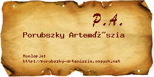 Porubszky Artemíszia névjegykártya